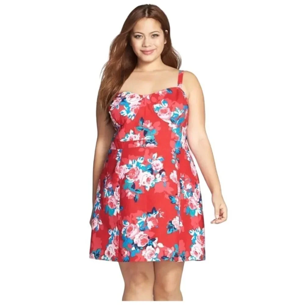 Jessica Simpson‎ Corset Floral Mini Dress Sz L Wedding Guest Date Night Concert